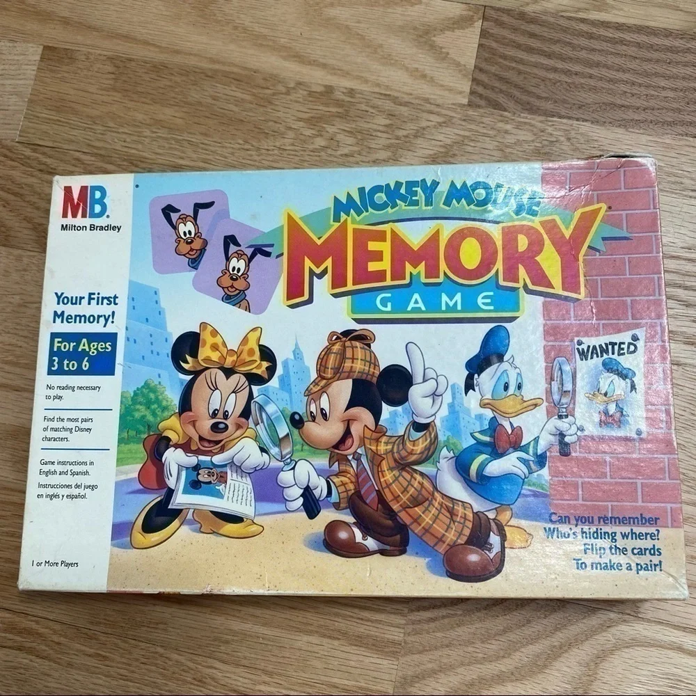 Vintage Disney Memory Game Mickey Mouse Kids Toy